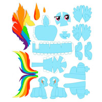 Rainbow Dash Papercraft Model