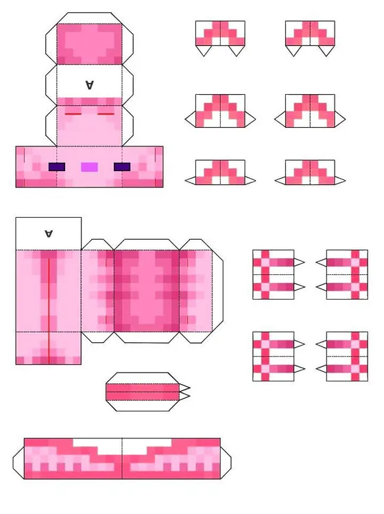 Axolotl paper model template
