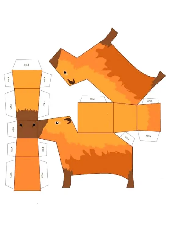 Capybara Papercraft paper model template