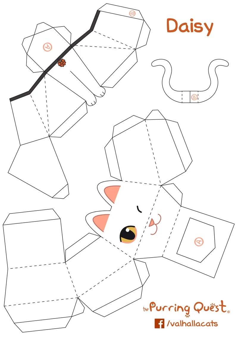 Cat paper model — printable template