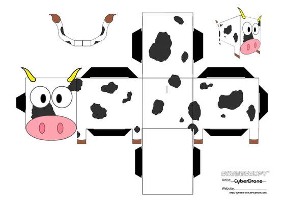 Cow paper model template