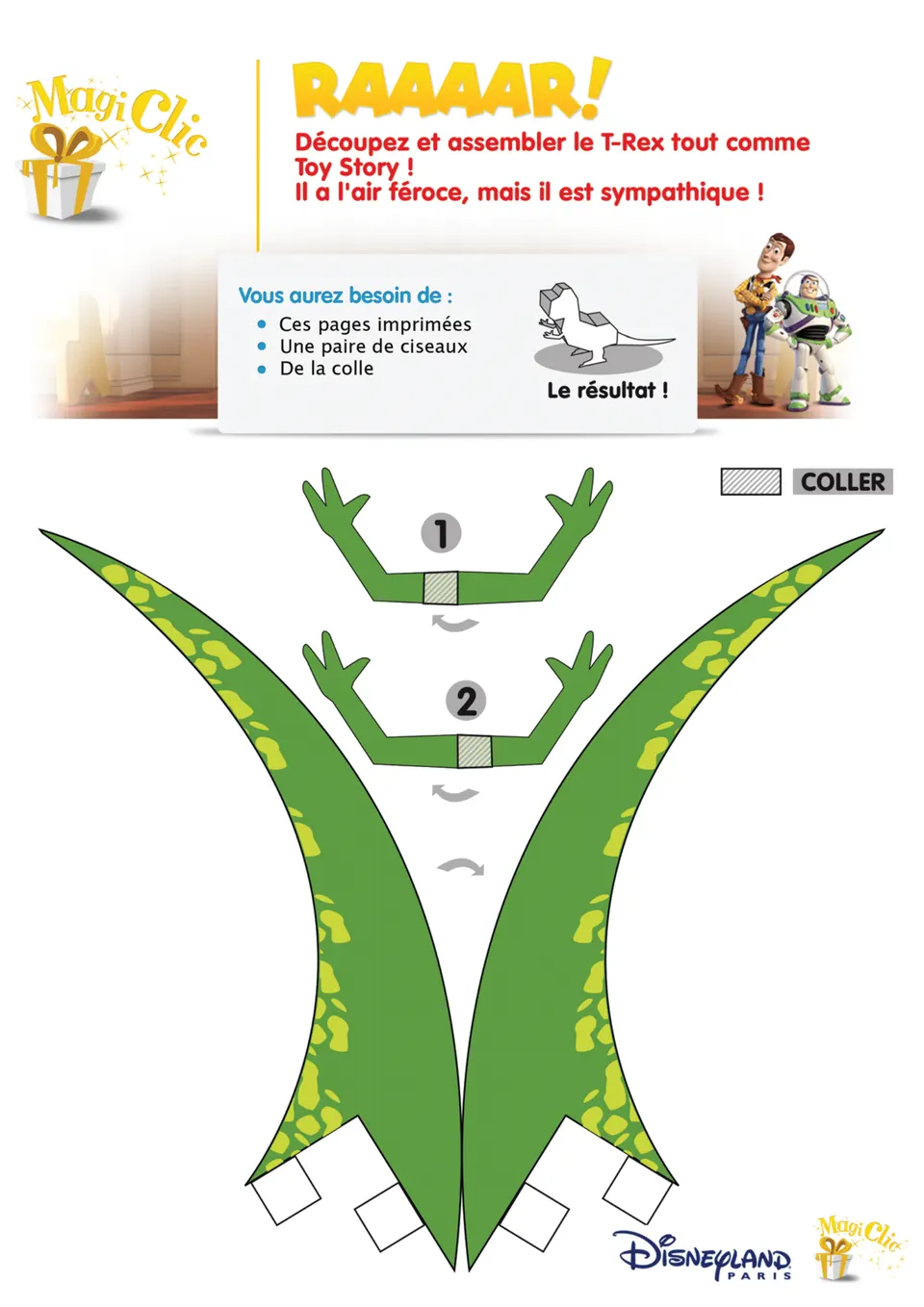 Dinosaur paper model — printable template