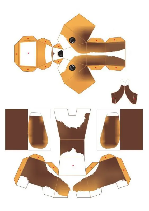 Dog paper model — printable template