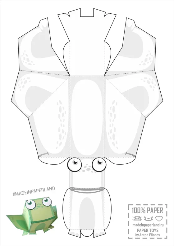 Frog paper model template