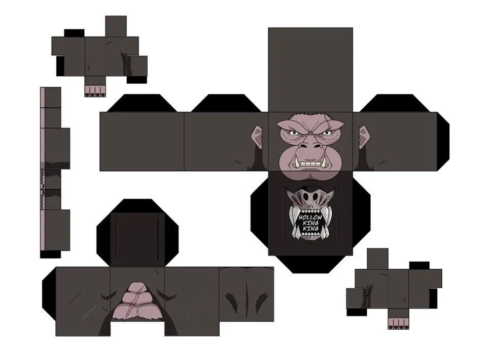 Gorilla paper model — printable template