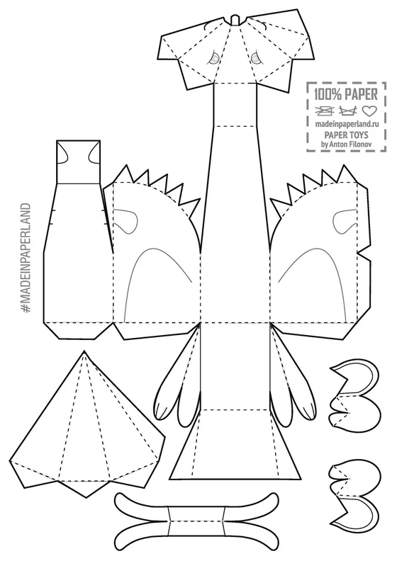 Kangaroo paper model template