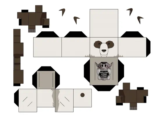 Panda paper model template