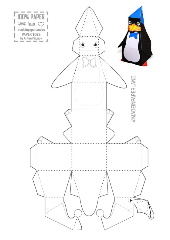 Penguin paper model template