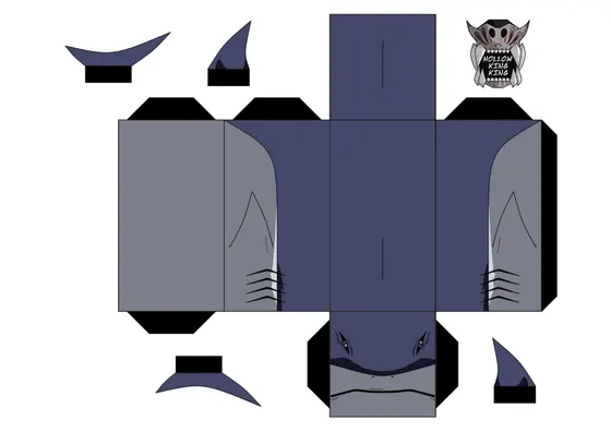 Shark Papercraft paper model template