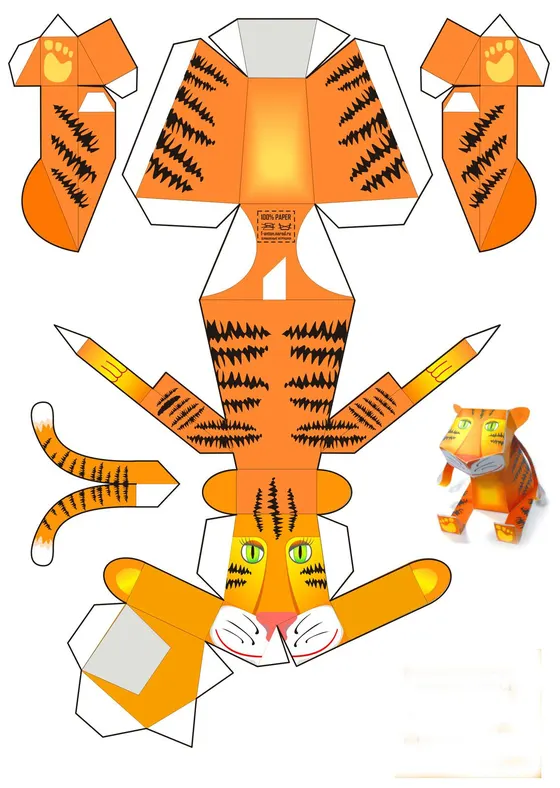 Tiger paper model template