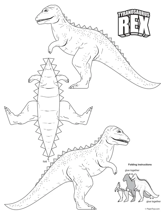 Tyrannosaurus Rex paper model template