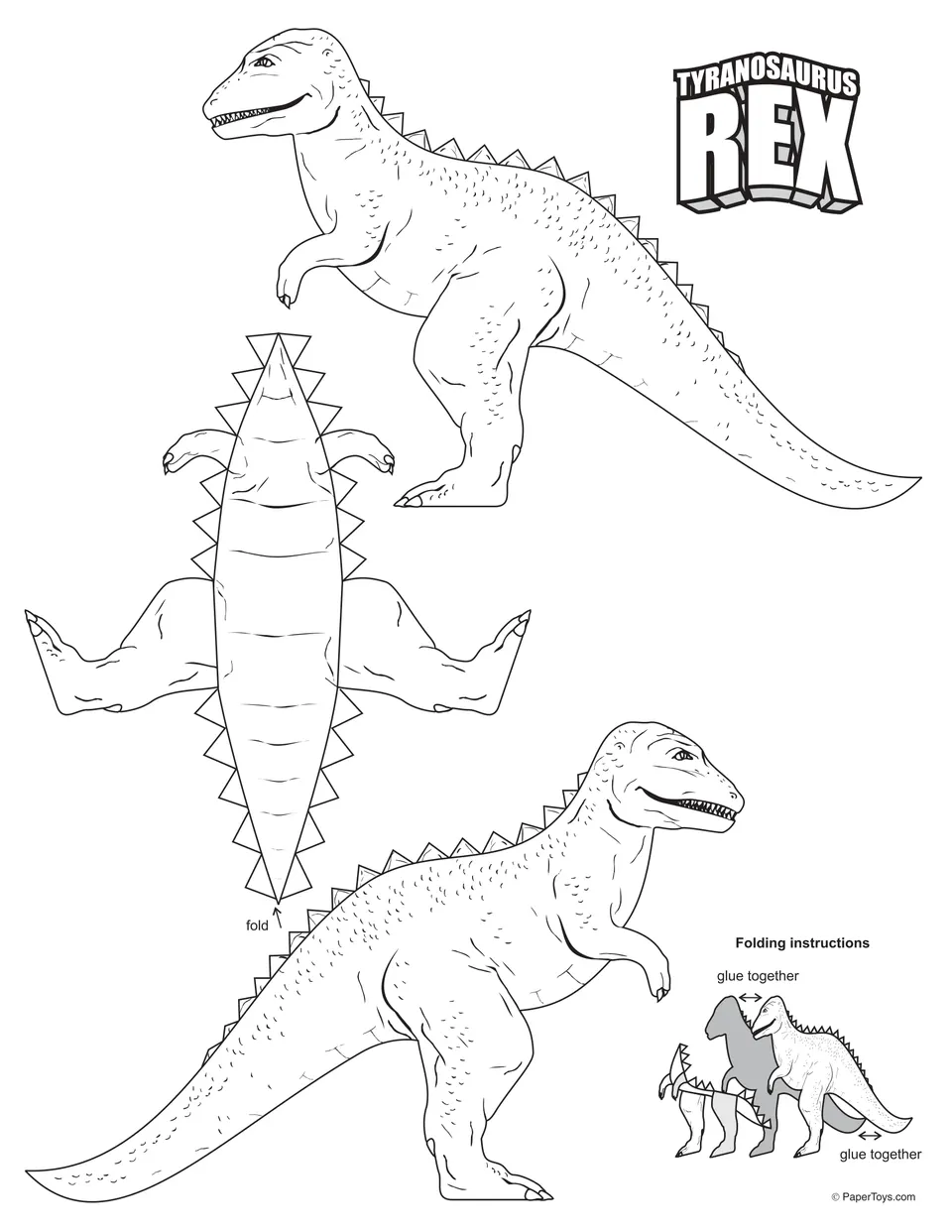 Tyrannosaurus Rex paper model — printable template
