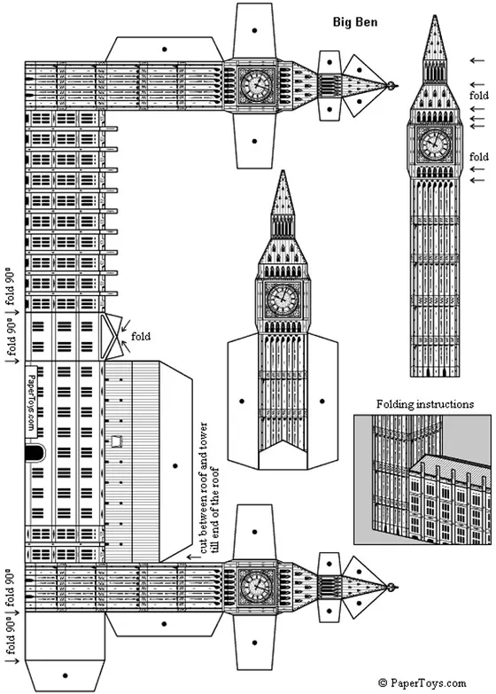 Big Ben paper model template