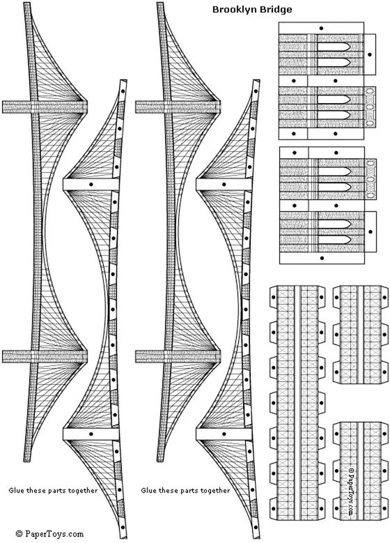 Brooklyn Bridge paper model template