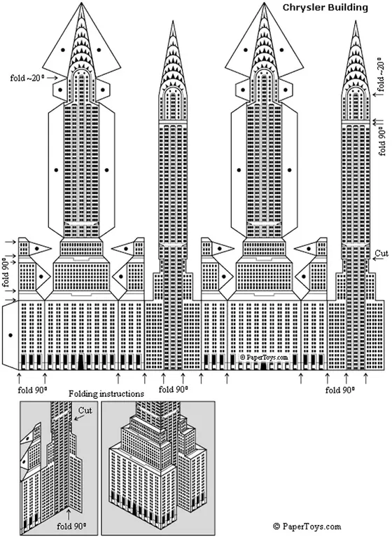 Chrysler Building paper model template