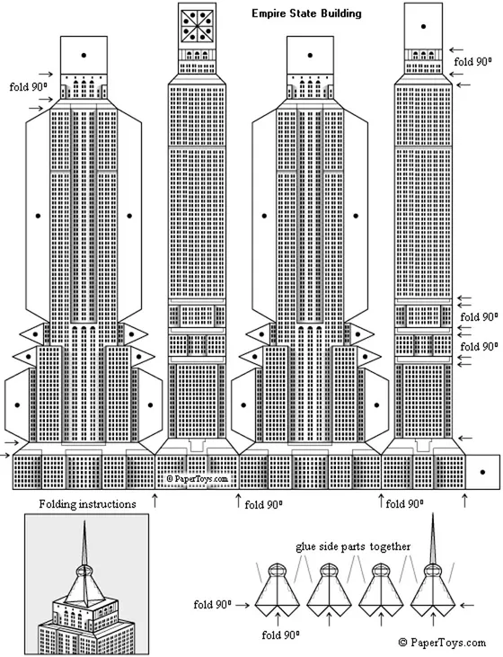 Empire State Building paper model template