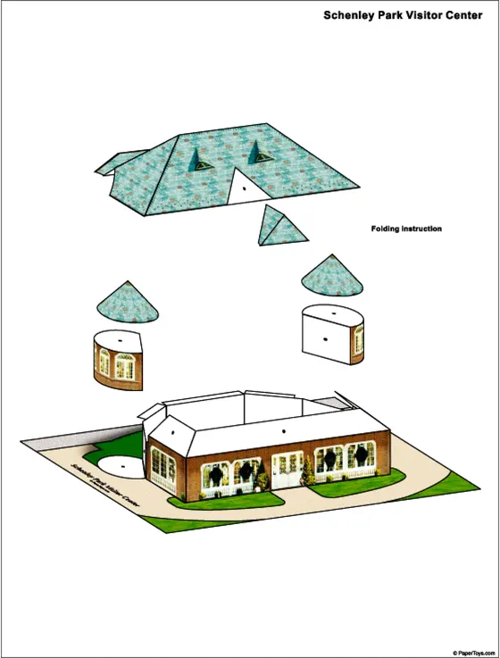 Schenley Park Visitor Center paper model template