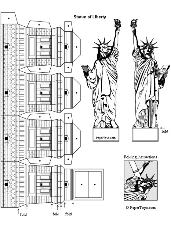 Statue of Liberty paper model template