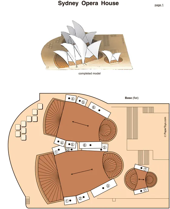 Sydney Opera House paper model template