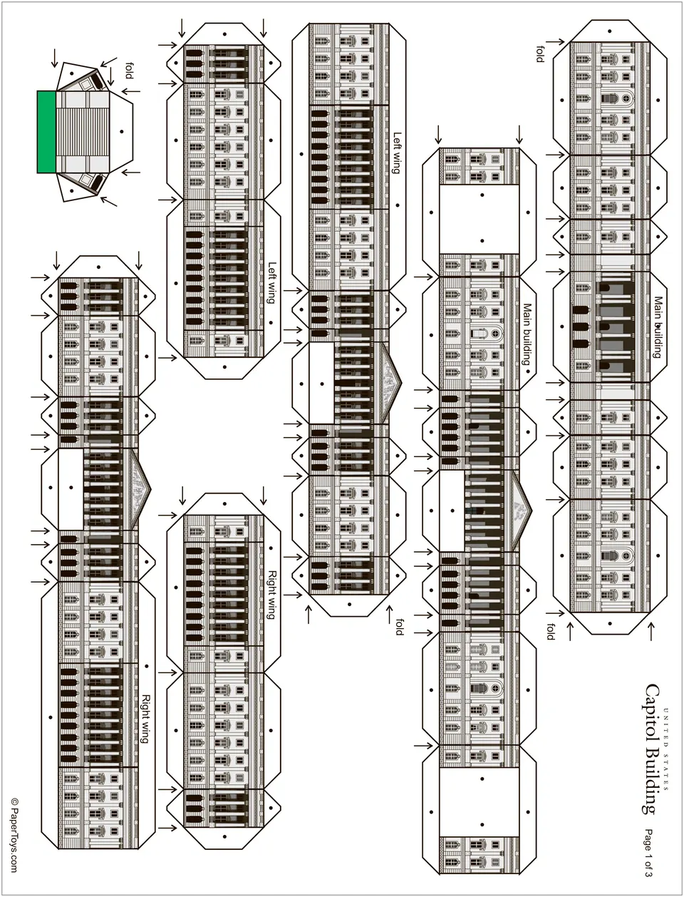 U.S. Capitol Building paper model — printable template