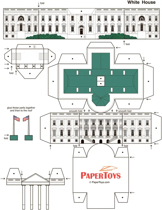 White House paper model template