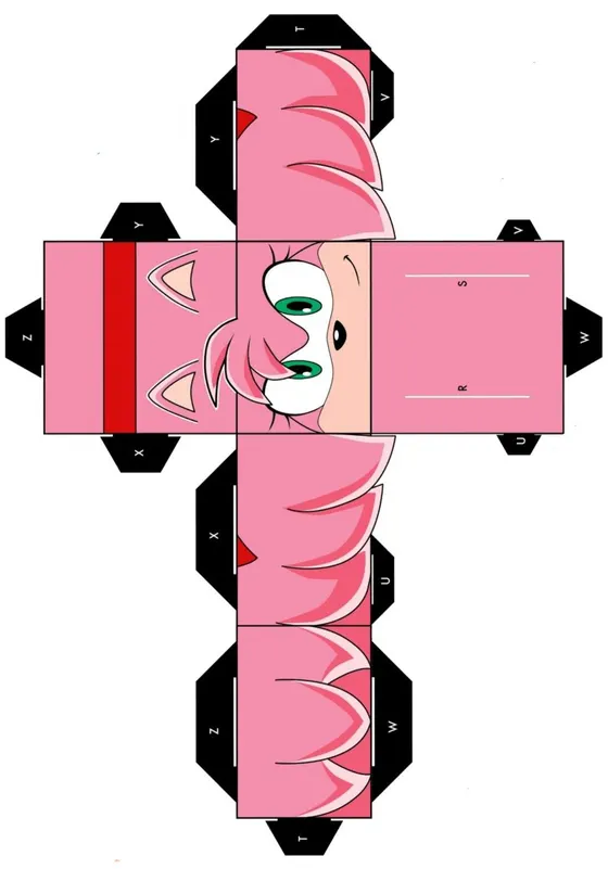Amy Rose paper model template