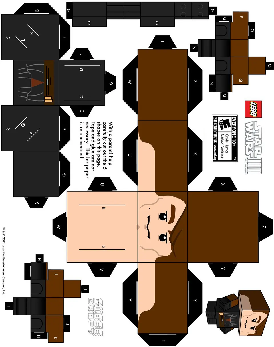 Anakin Skywalker paper model — printable template