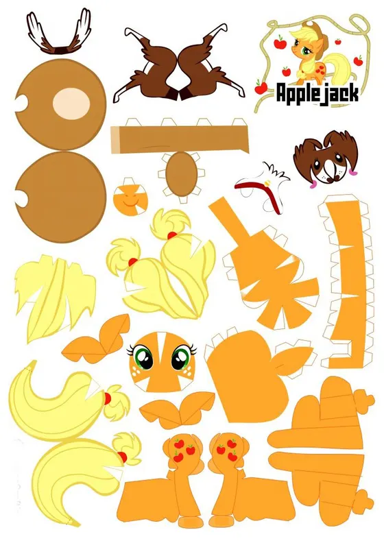 Applejack paper model template