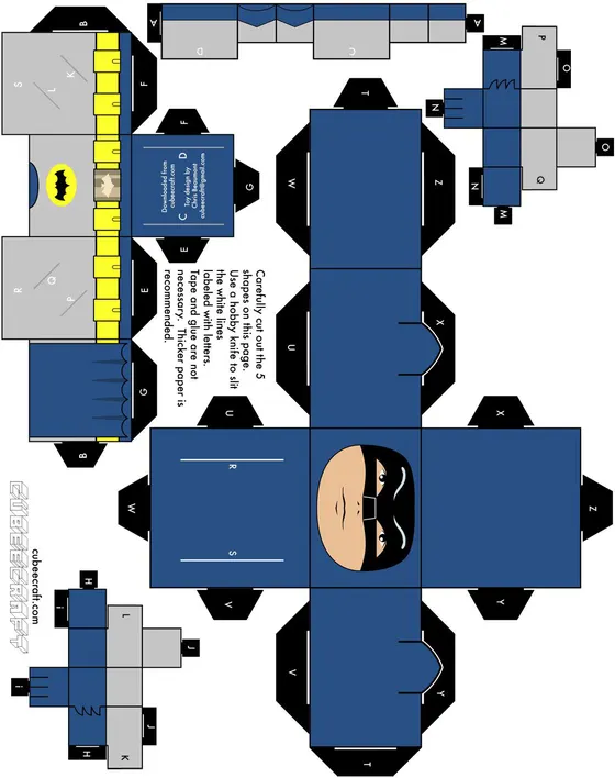 Batman paper model template