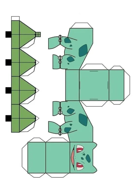 Bulbasaur paper model template