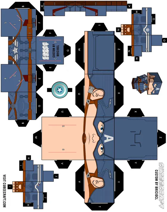 Captain America paper model template