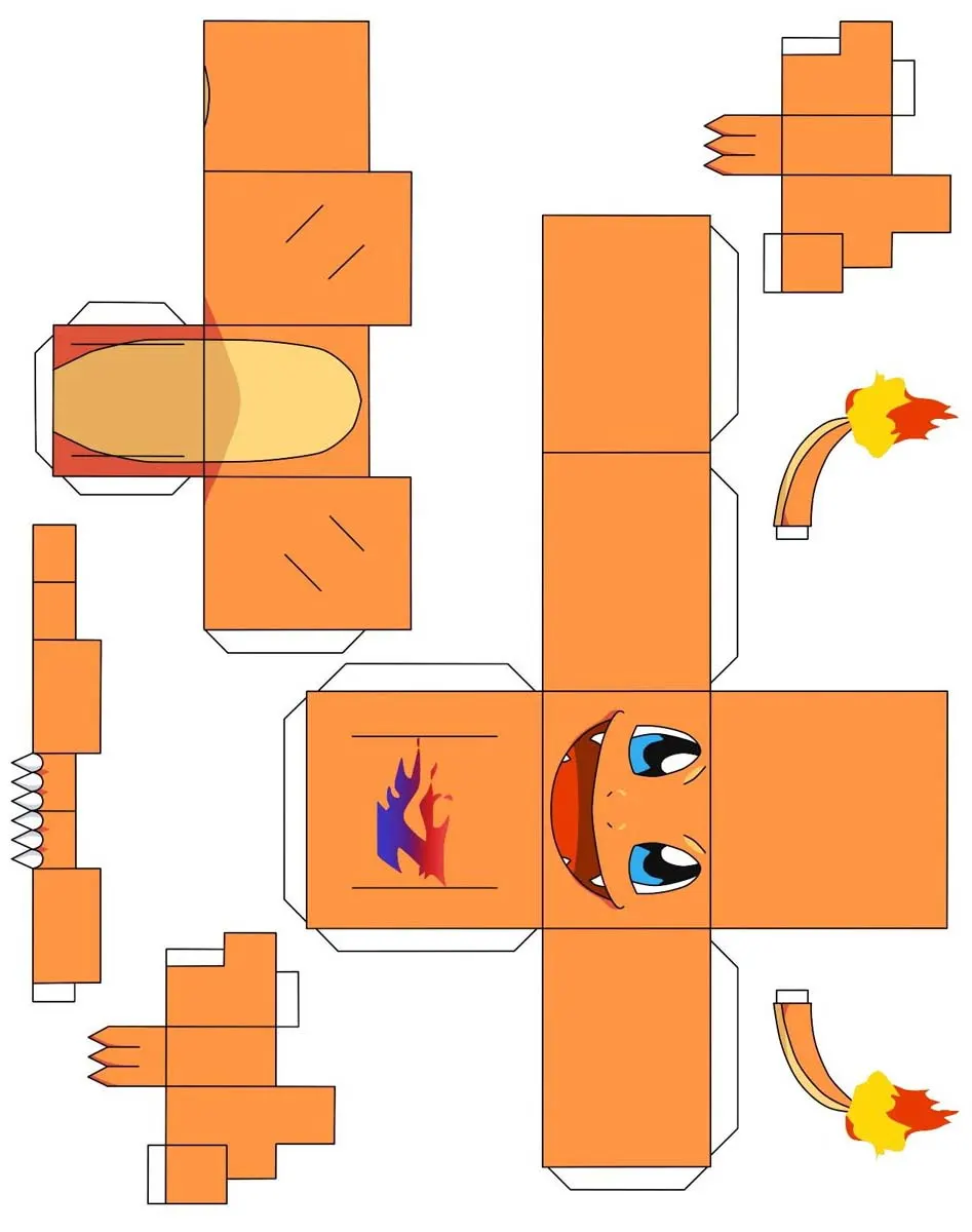Charmander Papercraft paper model — printable template