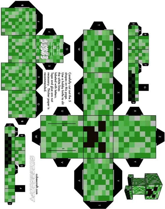 Creeper paper model template