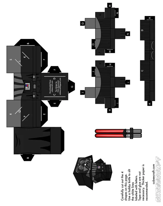 Darth Vader paper model template