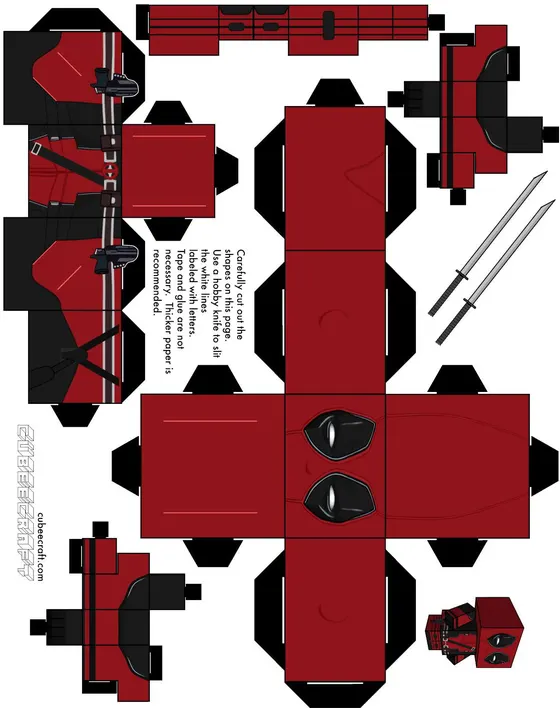Deadpool paper model template