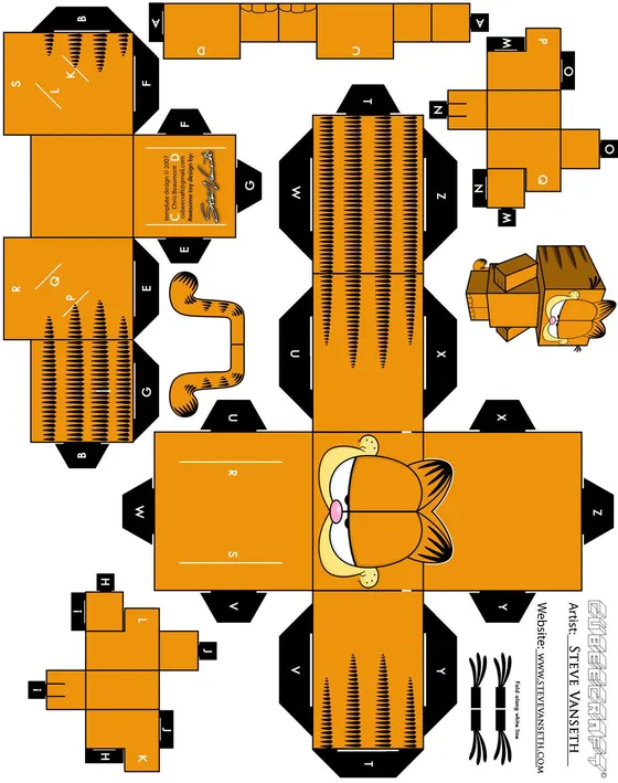 Garfield paper model template