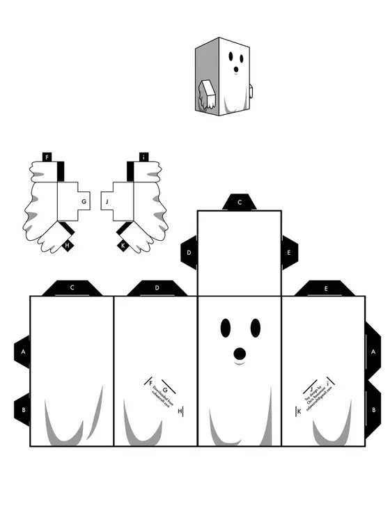 Ghost paper model template