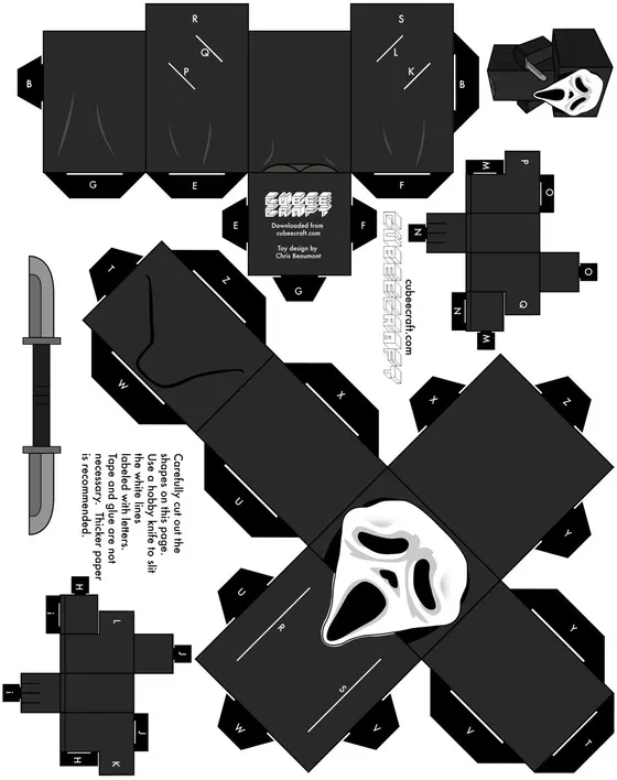 Ghostface paper model template