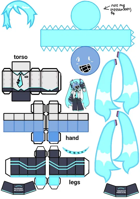Hatsune Miku paper model template