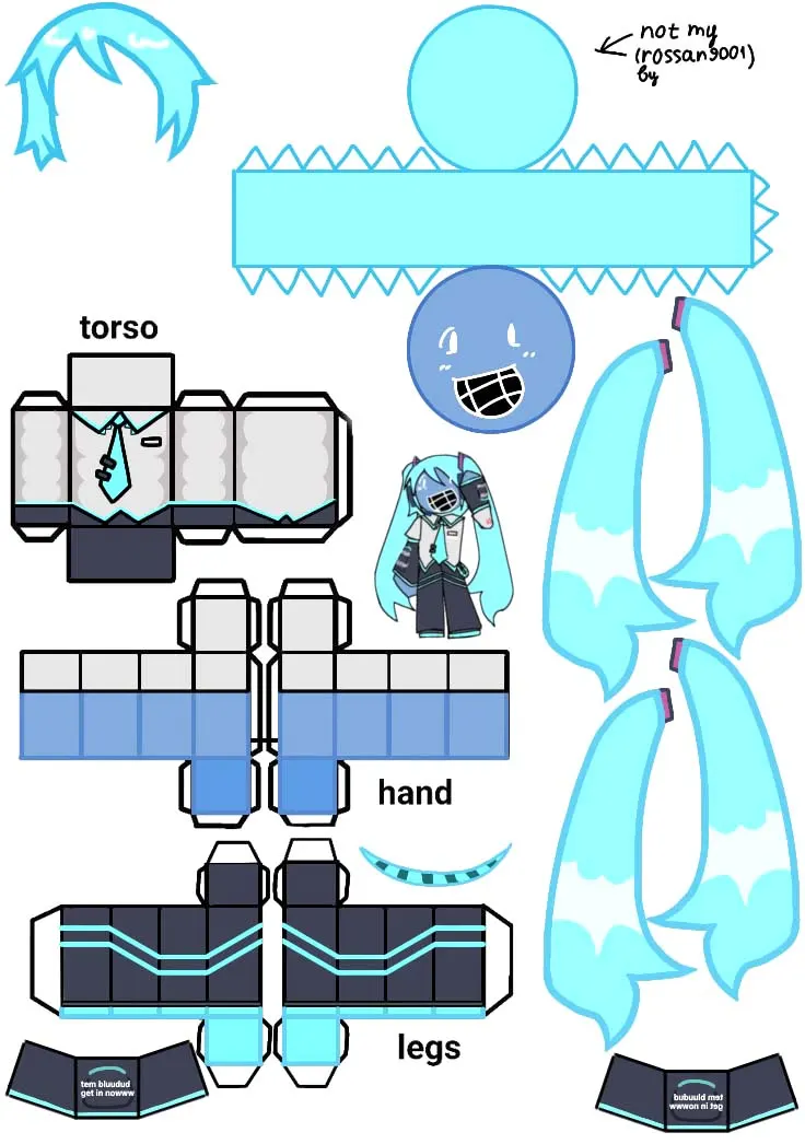 Hatsune Miku paper model — printable template
