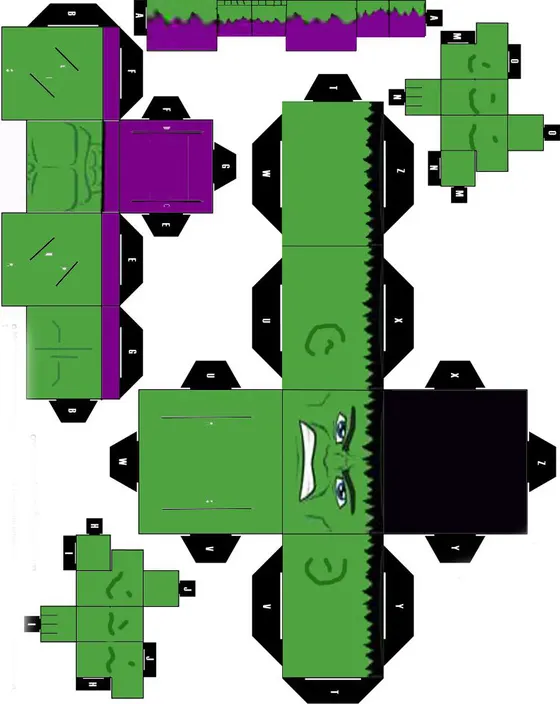 Hulk paper model template