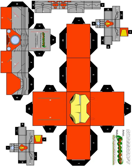 Iron Man paper model template