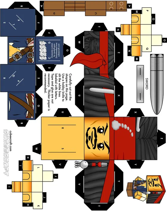 Jack Sparrow paper model template