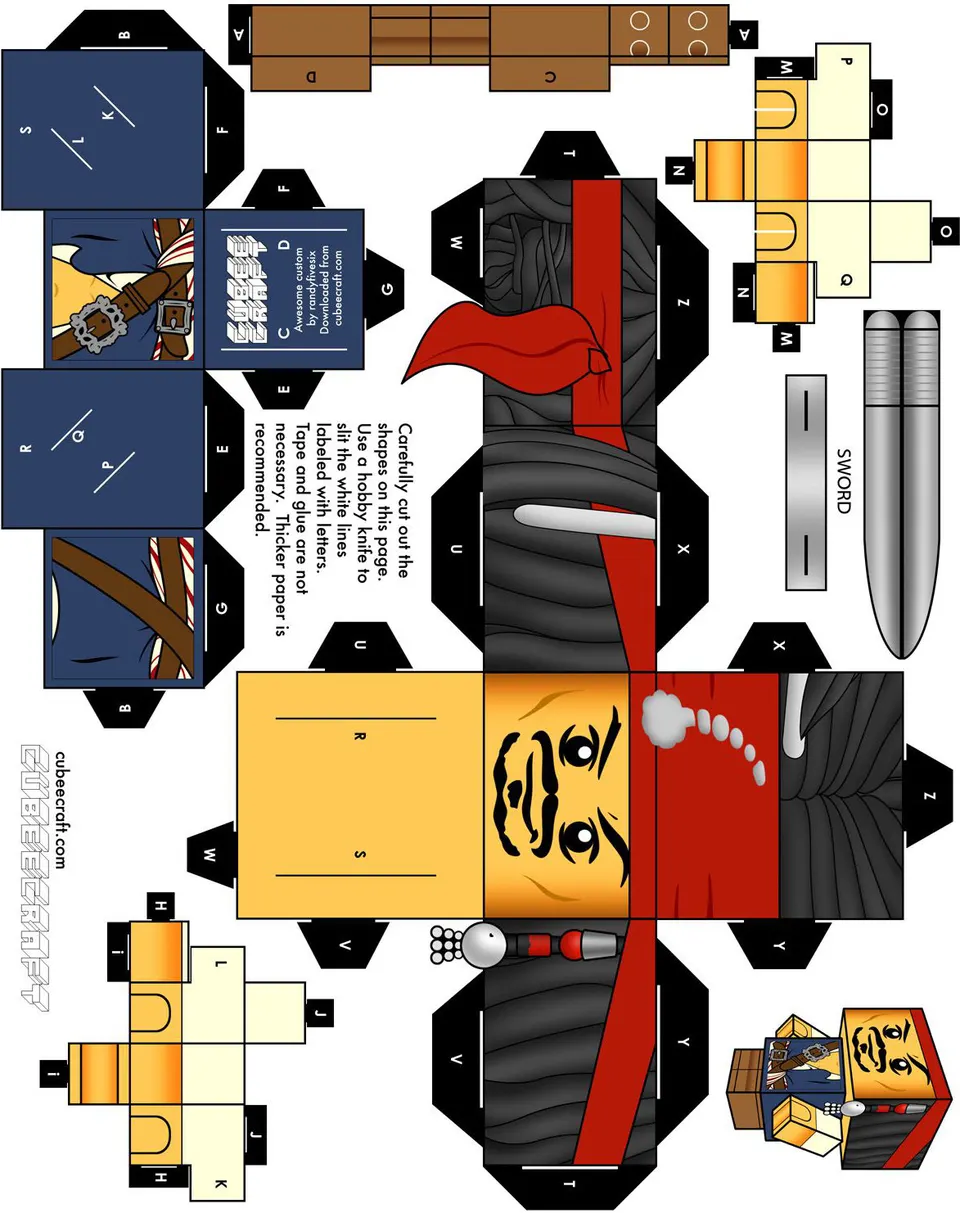 Jack Sparrow paper model — printable template