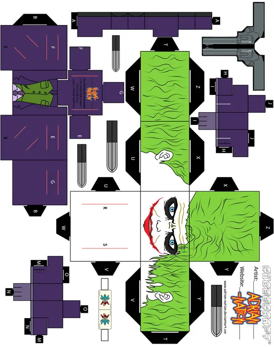 Joker paper model template