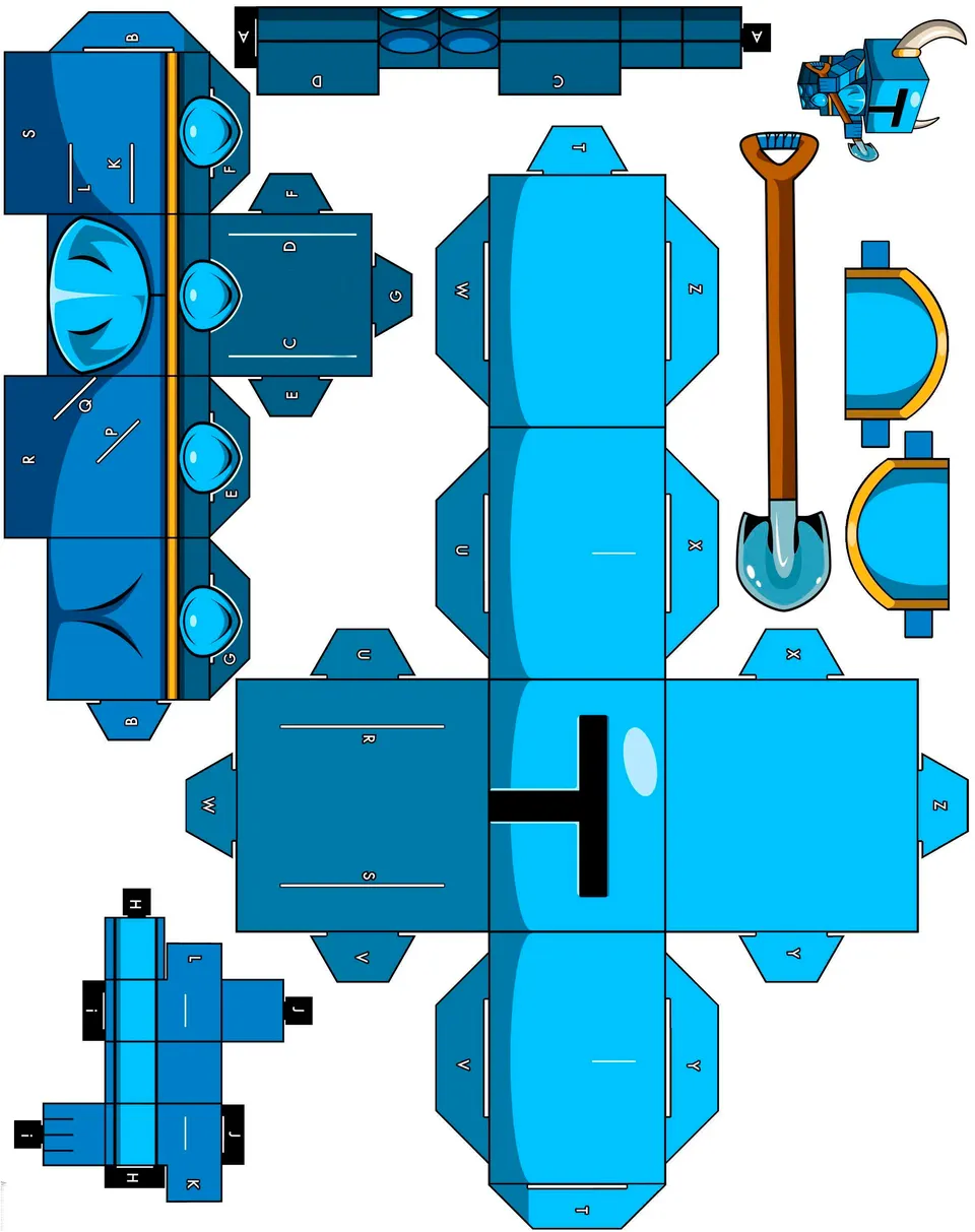 Knight paper model — printable template