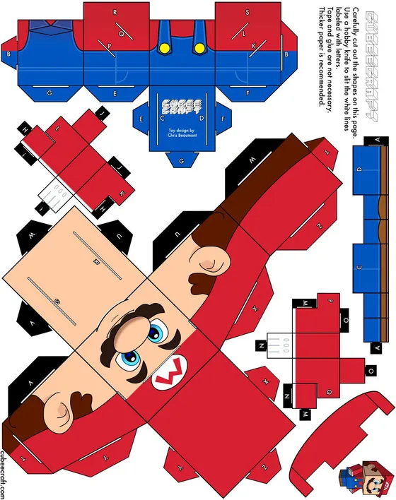 Mario paper model template
