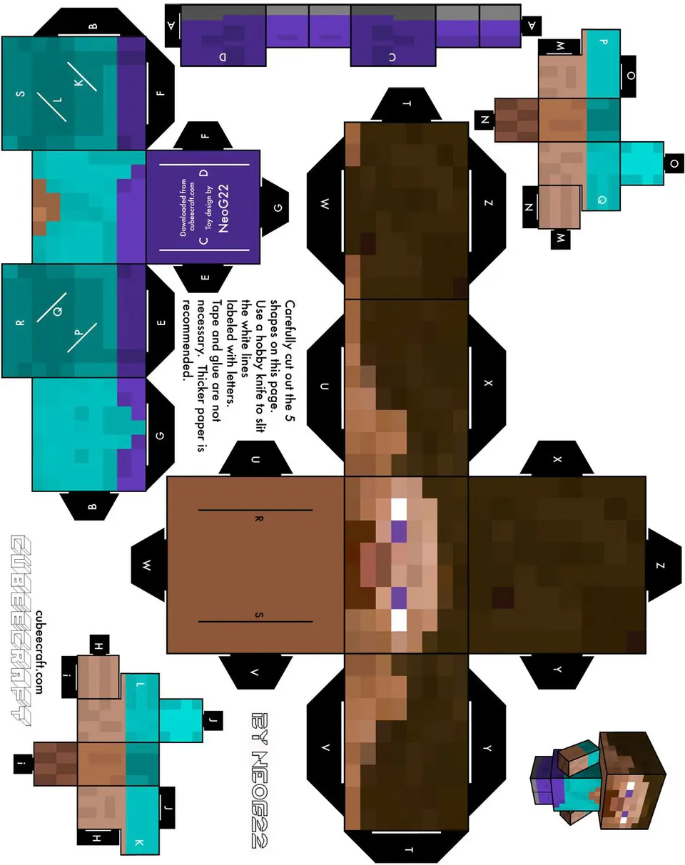 Minecraft paper model — printable template