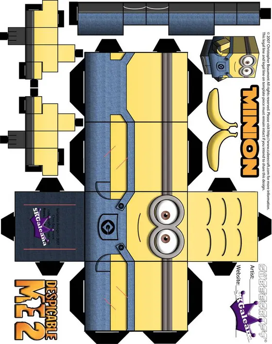 Minion Papercraft paper model template