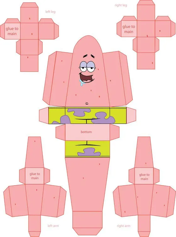 Patrick Star paper model template